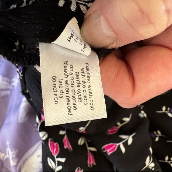 Plus Size Tunic Top Blouse Shirt Size Crochet Trim Y Neck Dark Floral 18-20 1X - Picture 6 of 12